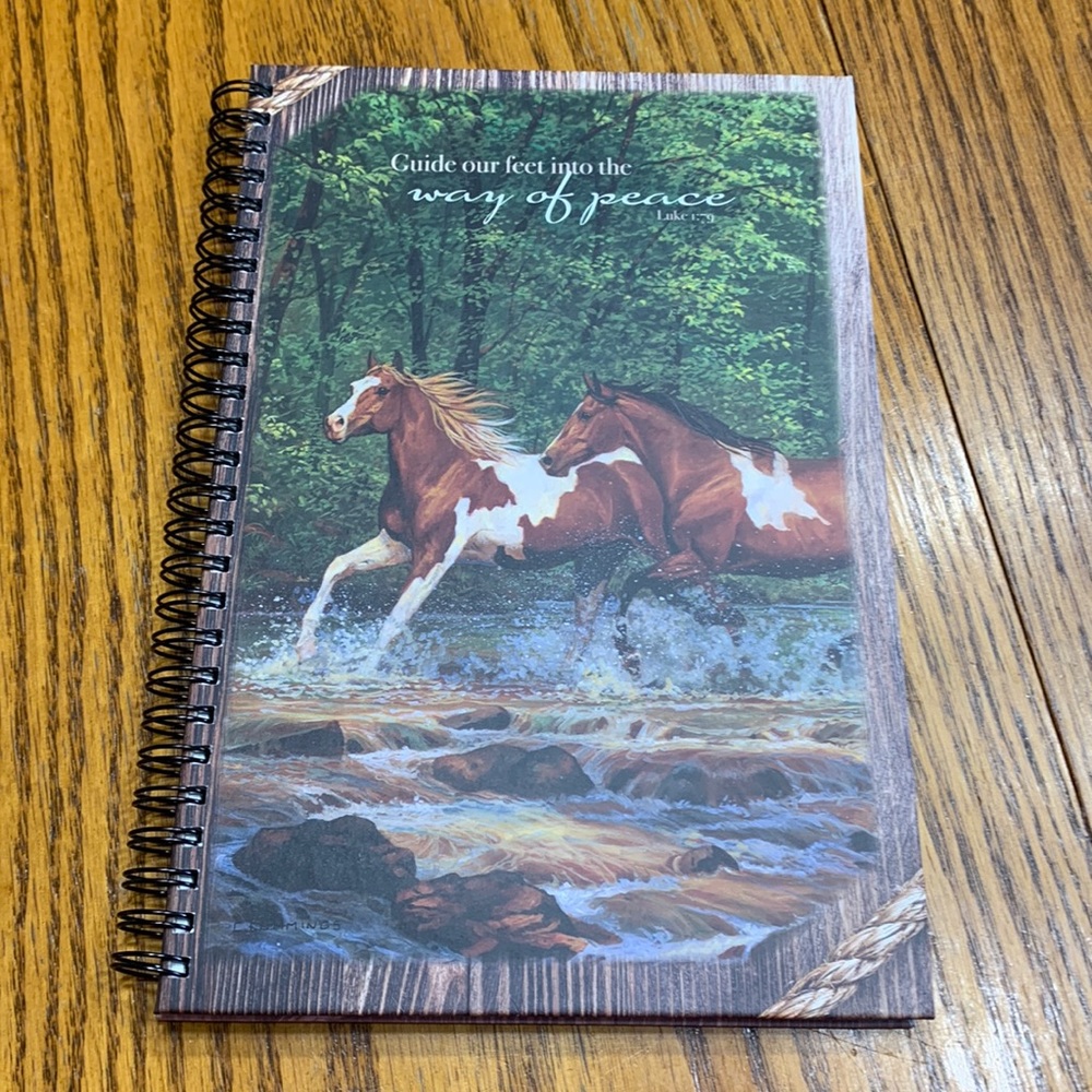 Journal or Note Book with horses, hardback outer covers.